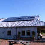 Sloped roof solar installation at Audubon