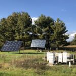 Agriculture solar energy panels with beekeeping